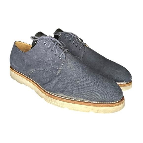 ***SOLD*** Mens GUCCI Canvas Derby Lace Up Shoes Size 12 Blue Cream - Picture 3 of 6